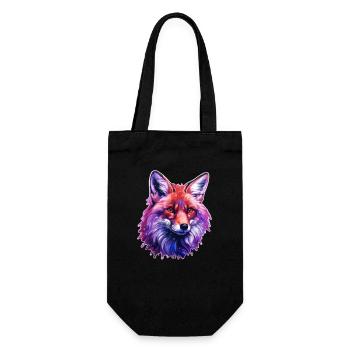 Colorful fox head - Gift Bag for Bottles - black - Front