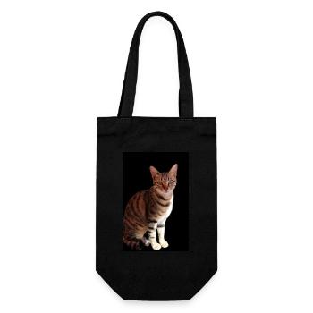 Katze Katze süßes Kätzchen - Geschenkbeutel für Flaschen - Schwarz - Vorne