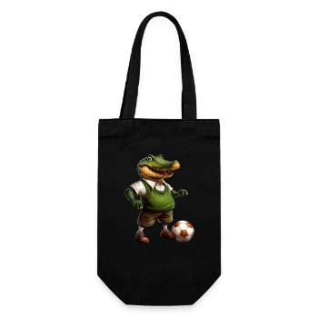 Fussball Krokodile - Geschenkbeutel für Flaschen - Schwarz - Vorne