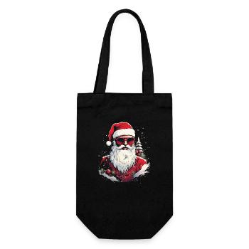Brille Weihnachtsmann - Geschenkbeutel für Flaschen - Schwarz - Vorne