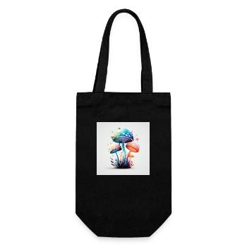 mushrooms 1 - Geschenkbeutel für Flaschen - Schwarz - Vorne