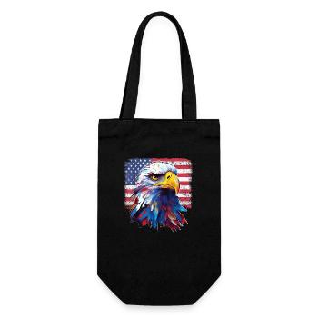 American Patriotic Eagle USA Flag 4th July Fathers - Geschenkbeutel für Flaschen - Schwarz - Vorne