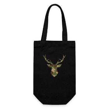 Bois de silhouette de tête de cerf - Sac à bouteille - noir - Devant