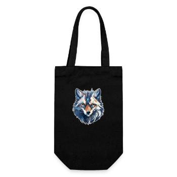 Wolfsgesicht - Geschenkbeutel für Flaschen - Schwarz - Vorne