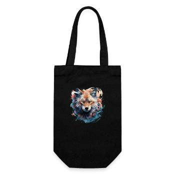 Wolf - Geschenkbeutel für Flaschen - Schwarz - Vorne
