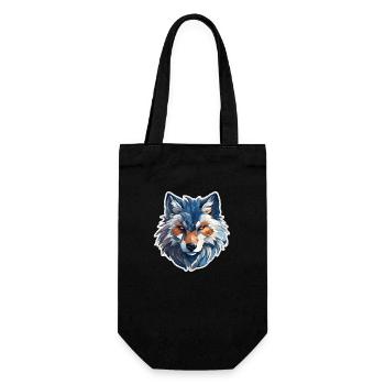 Wolf - Geschenkbeutel für Flaschen - Schwarz - Vorne