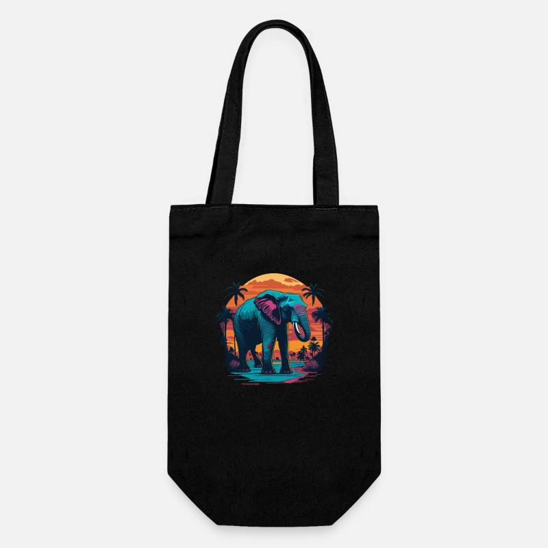 Elefant - Geschenkbeutel für Flaschen - Schwarz