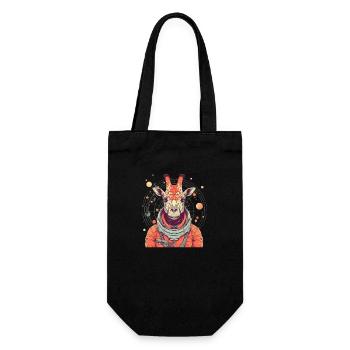 Space Giraffe - Geschenkbeutel für Flaschen - Schwarz - Vorne