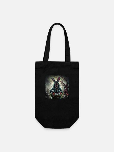 Horror Osterhase & Zombie Ostereier - Geschenkbeutel für Flaschen - Schwarz