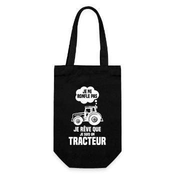Homme Qui Ronfle Drôle Cadeau Agriculteur Tracteur - Sac à bouteille - noir - Devant