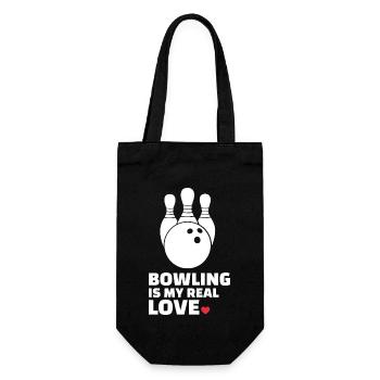 Ich Liebe Bowling Stilvolles - Geschenkbeutel für Flaschen - Schwarz - Vorne