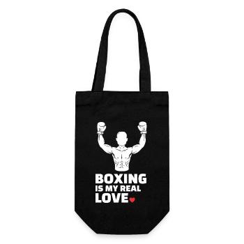 Ich Liebe Boxen Für Alle Boxer Und Boxliebhaber. - Geschenkbeutel für Flaschen - Schwarz - Vorne