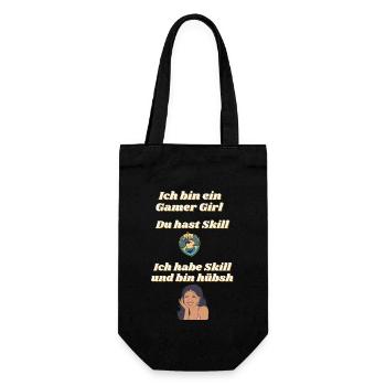 Gamer Girl Skill Gaming Game Hübsch Videospiele - Geschenkbeutel für Flaschen - Schwarz - Vorne