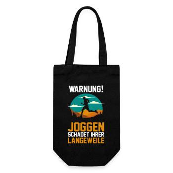 Läufer Joggen Laufen - Geschenkbeutel für Flaschen - Schwarz - Vorne