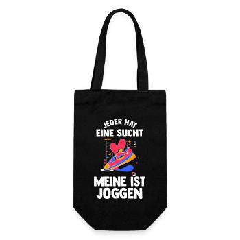 Läufer Joggen Laufen - Geschenkbeutel für Flaschen - Schwarz - Vorne