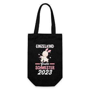 Hasen Schwester 2023 - Geschenkbeutel für Flaschen - Schwarz - Vorne