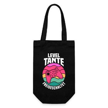 godmother, gamer, gambling, gaming, aunt - Gift Bag for Bottles - black - Front