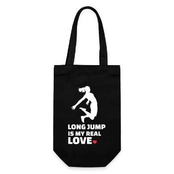I love long jump - Gift Bag for Bottles - black - Front