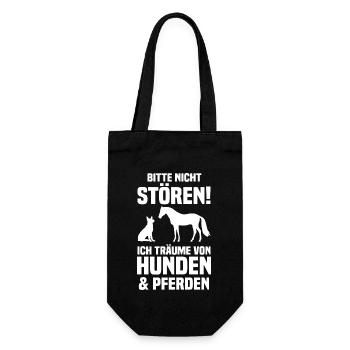 Pferde Pferdeliebhaber Hundeliebhaber Hunde - Geschenkbeutel für Flaschen - Schwarz - Vorne