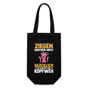 Bauernhof Landwirt Bauer Ziegen - Geschenkbeutel für Flaschen - Schwarz - Vorne