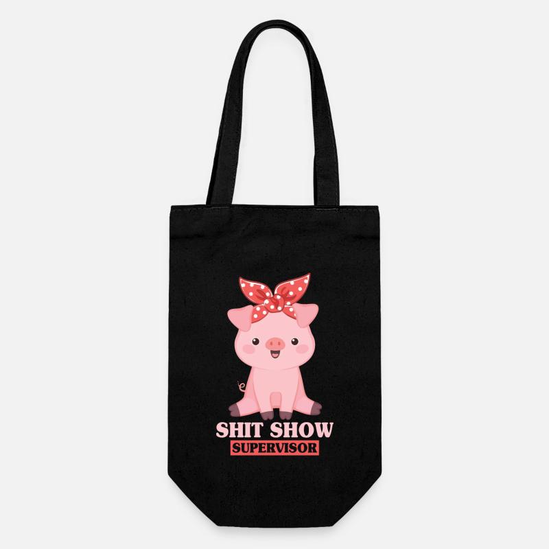 Superviseur de spectacle de merde Cochon - Sac à bouteille - noir