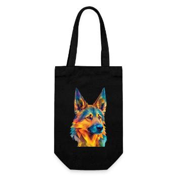 Geometric German Shepherd Dog Art - Gift Bag for Bottles - black - Front