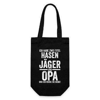 Hasenjäger Hasenjagd Kaninchenjagd Jäger - Geschenkbeutel für Flaschen - Schwarz - Vorne