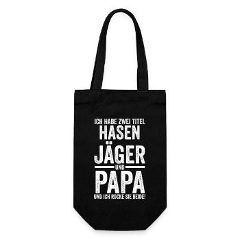 Hasenjäger Hasenjagd Kaninchenjagd Jäger - Geschenkbeutel für Flaschen - Schwarz - Vorne