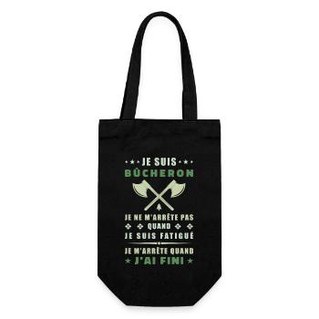 Je suis bûcheron - Sac à bouteille - noir - Devant
