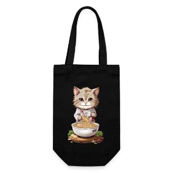 Kawaii chat Ramen soupe de nouilles Design Otaku Mode - Sac à bouteille - noir - Devant