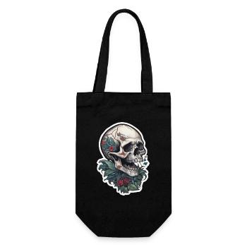 Conception de crâne d’impression de tatouage - Sac à bouteille - noir - Devant