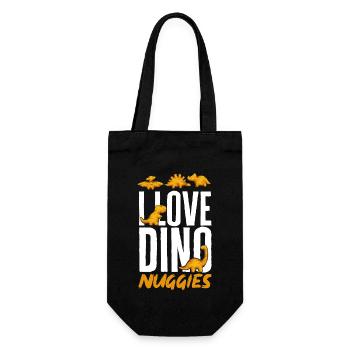 Dino Nuggets Dinosaurier Chicken Nuggets - Geschenkbeutel für Flaschen - Schwarz - Vorne