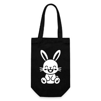 Kleiner Baby-Hase - Geschenkbeutel für Flaschen - Schwarz - Vorne