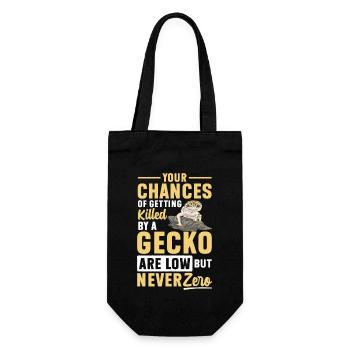 Leopard Gecko Reptile Pet Gecko - Gift Bag for Bottles - black - Front