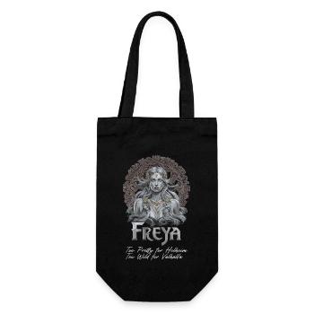 Viking Mythical Nordic Goddess Freya Art - Gift Bag for Bottles - black - Front