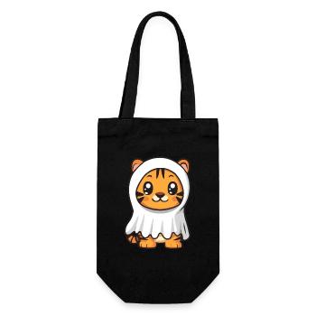 Tiger Halloween Comic Ghost - Gift Bag for Bottles - black - Front