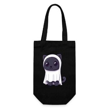 Panthère Halloween Bande dessinée Fantôme - Sac à bouteille - noir - Devant