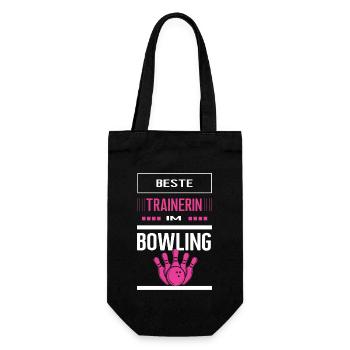 Beste Bowling Trainerin Bowlingtrainerin Bowlen - Geschenkbeutel für Flaschen - Schwarz - Vorne