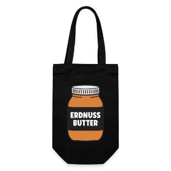 Erdnussbutter Kostüm Erdnuss Nuss Peanut-Butter - Geschenkbeutel für Flaschen - Schwarz - Vorne