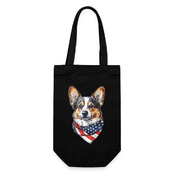 Welsh Corgi Pembroke - Geschenkbeutel für Flaschen - Schwarz - Vorne