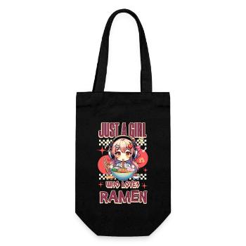 Just A Girl Who Loves Ramen - Geschenkbeutel für Flaschen - Schwarz - Vorne