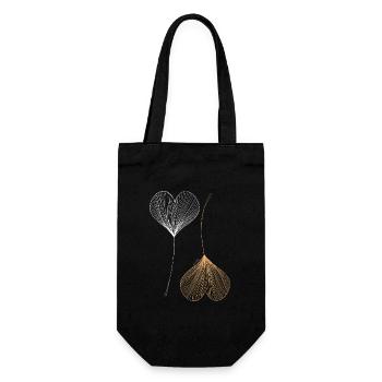 Pétale de fleur de cœur - Sac à bouteille - noir - Devant