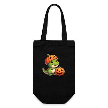 Halloween Dino T-Rex Dinosaur Pumpkin Hat - Gift Bag for Bottles - black - Front