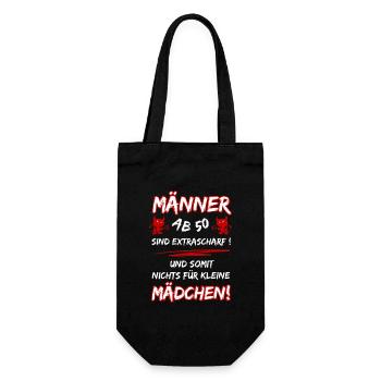 Men over 50 are extra hot... 50th Birthday - Gift Bag for Bottles - black - Front