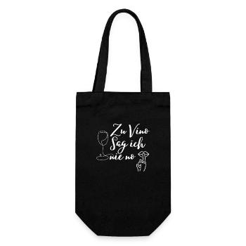 À Vino, je ne dis jamais non | Cadeau de vin pour les amateurs de vin - Sac à bouteille - noir - Devant