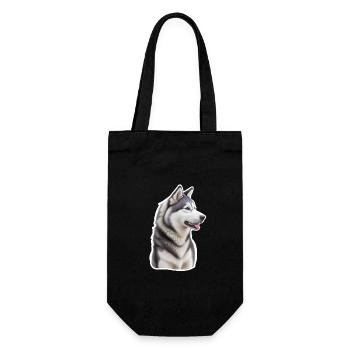 Husky - Geschenkbeutel für Flaschen - Schwarz - Vorne