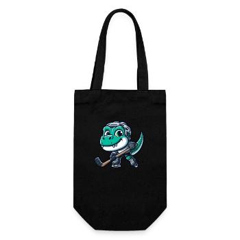 Dino T-Rex dinosaur playing hockey - Gift Bag for Bottles - black - Front