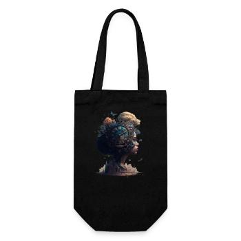 time - Gift Bag for Bottles - black - Front