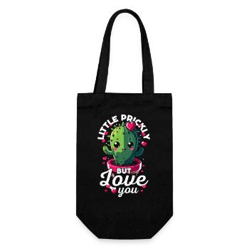 Un peu épineux mais je t'aime - Cute cactus - Sac à bouteille - noir - Devant