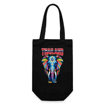 Colorful abstract elephant from Thailand - Gift Bag for Bottles - black - Front
